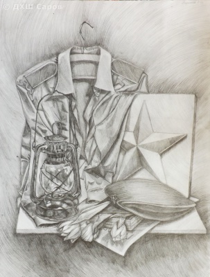 Натюрморт с гипсовым орнаментом - Якунькова Екатерина, 14 лет.JPG